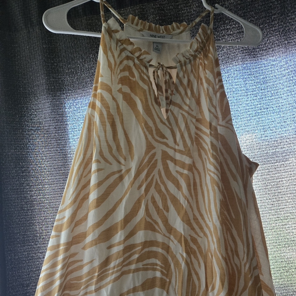 Nine West Zebra Print Halter dress